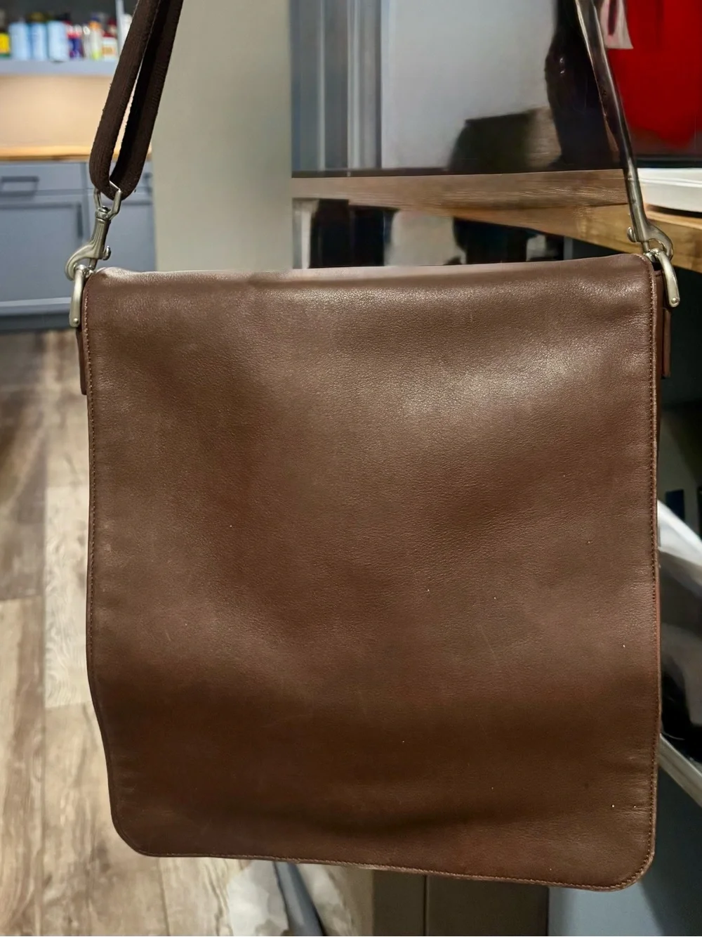 Vintage Coach F09-5217 Brown Glove Tanned Leather Messenger Bag Briefcase